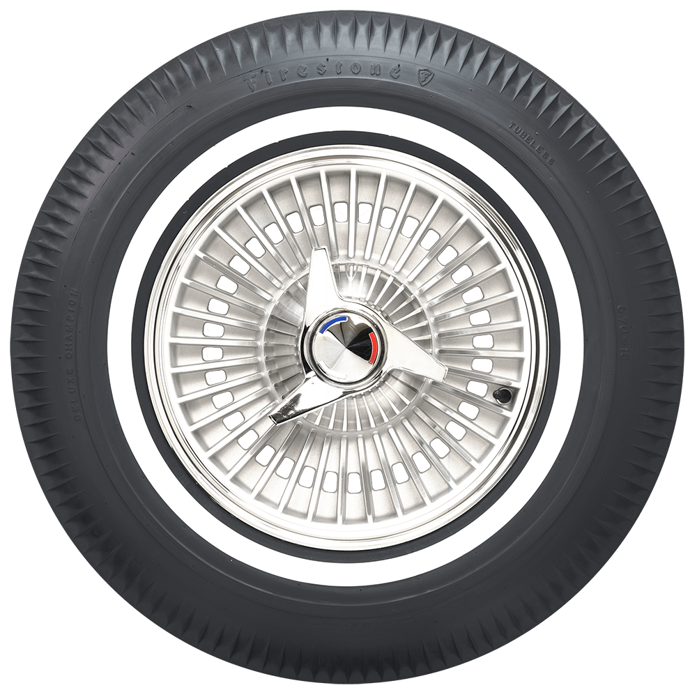 Coker 568805 670-15 FIRESTONE 1" WW for Select AC Greyhound, AC Shelby Cobra, Alvis TD21, Aston Martin DB4, Aston Martin DB5, BMW 3200, BMW 3200CS, Borgward Hansa 2400, Bristol 410, Bristol 411, Chevrolet 1500, Chevrolet Bel Air, Chevrolet Corvette,