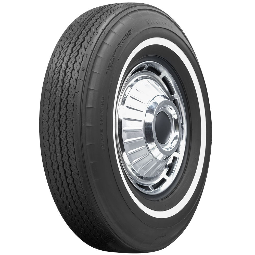 Coker 51105 700-13 FIRESTONE 5/8" WW for Select Chevrolet Chevy II, Chevrolet Corvair, Dodge Dart, Dodge Lancer, Ford Fairlane, Ford Falcon, Mercedes-Benz 180, Mercedes-Benz 180D, Mercedes-Benz 190, Mercedes-Benz 200, Mercedes-Benz 200D, Mercedes-Benz