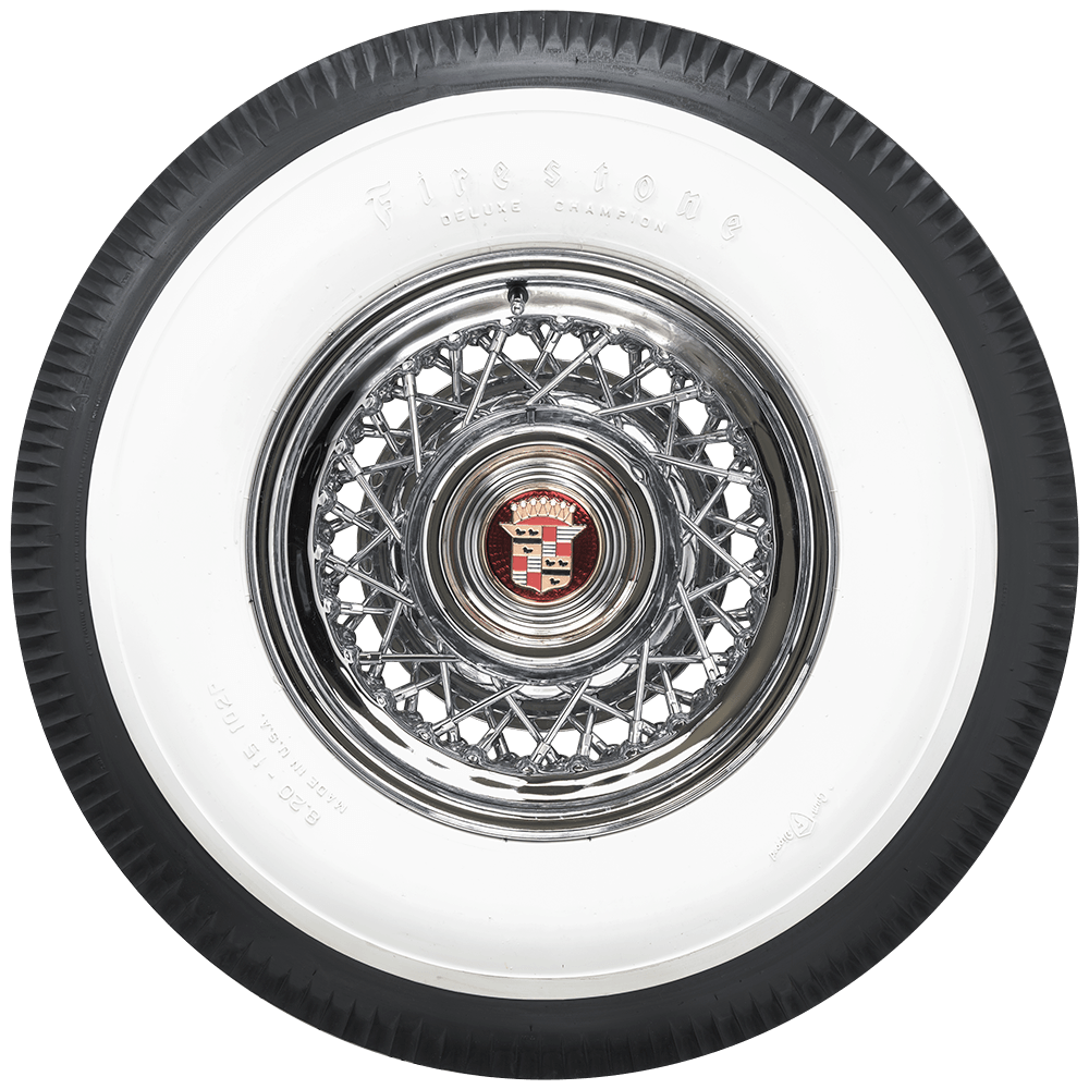 Coker 613118 820-15 FIRESTONE 3 1/2" WW for Select Bentley S1 Series, Bentley S2 Series, Bentley S3 Series, Cadillac Commercial Chassis, Cadillac Eldorado, Cadillac Series 60 Special Fleetwood, Chrysler 300, Chrysler Imperial, Chrysler New Yorker,