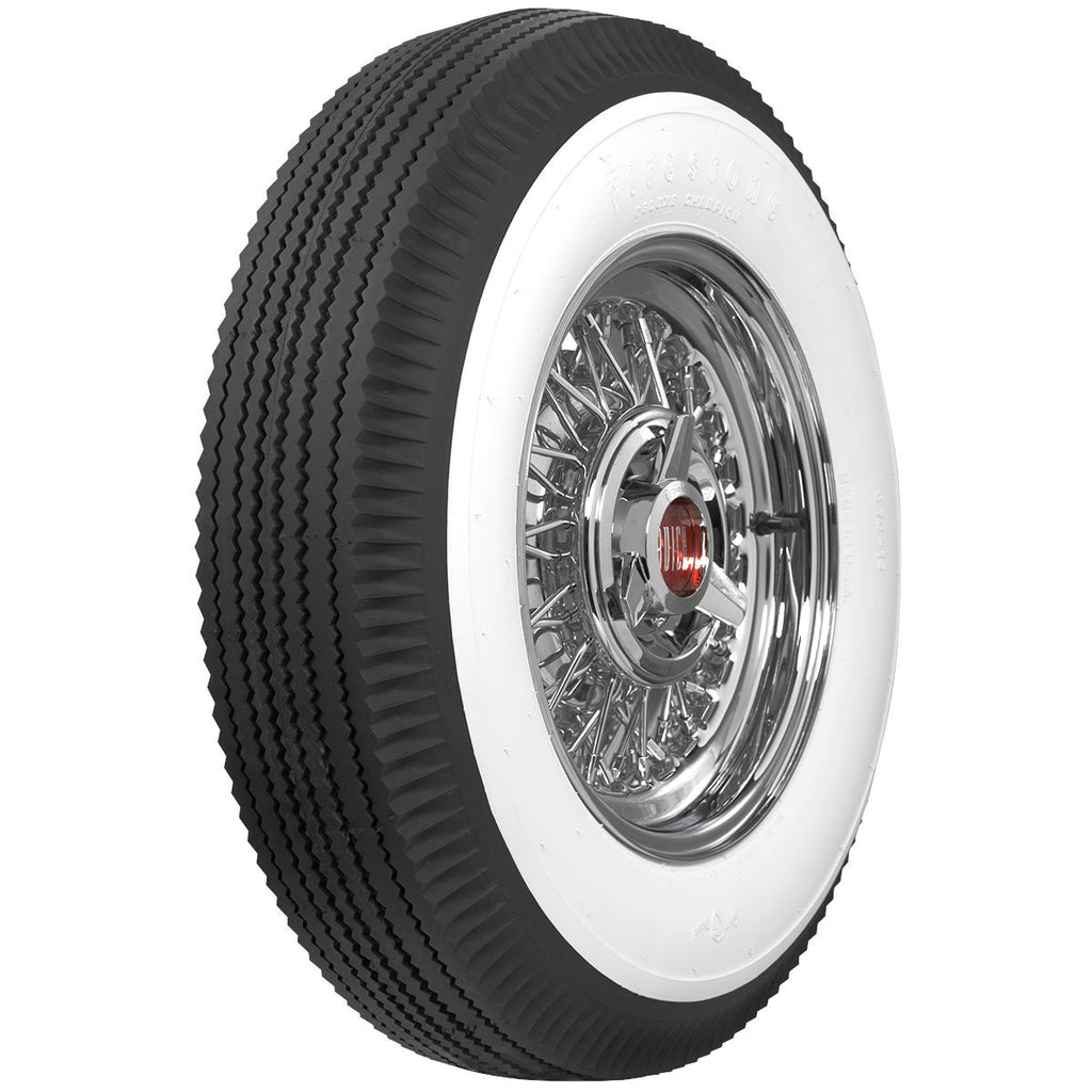 Coker 579890 710-15 FIRESTONE 3 1/4" WW for Select Buick Riviera, Buick Special, Dodge Coronet, Dodge Meadowbrook, Dodge Royal, Ford Fairlane, Ford Thunderbird, Hudson Hornet, Mercedes-Benz 300, Mercedes-Benz 300B, Mercury Custom, Mercury Montclair,