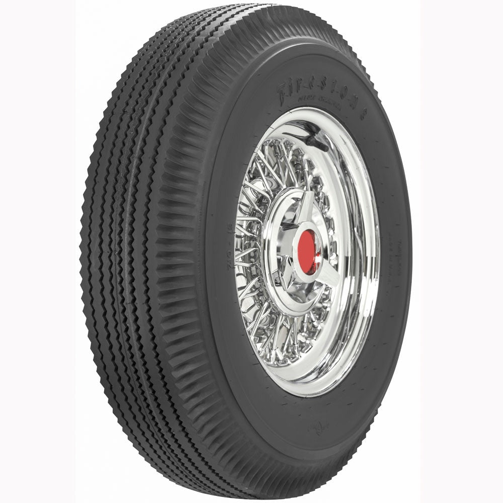 Coker 579880 710-15 FIRESTONE BLACK for Select Buick Riviera, Buick Special, Dodge Coronet, Dodge Meadowbrook, Dodge Royal, Ford Fairlane, Ford Thunderbird, Hudson Hornet, Mercedes-Benz 300, Mercedes-Benz 300B, Mercury Custom, Mercury Montclair, Mercury