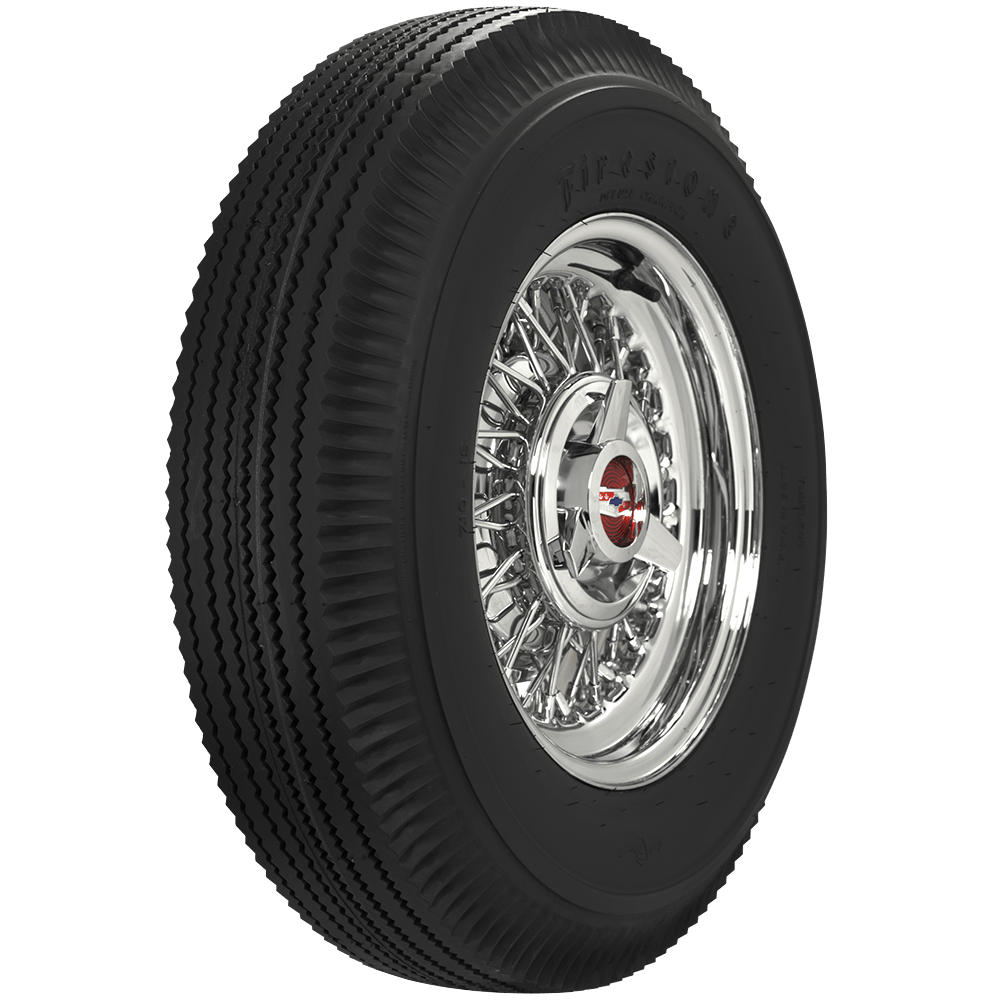 Coker 579880 710-15 FIRESTONE BLACK for Select Buick Riviera, Buick Special, Dodge Coronet, Dodge Meadowbrook, Dodge Royal, Ford Fairlane, Ford Thunderbird, Hudson Hornet, Mercedes-Benz 300, Mercedes-Benz 300B, Mercury Custom, Mercury Montclair, Mercury