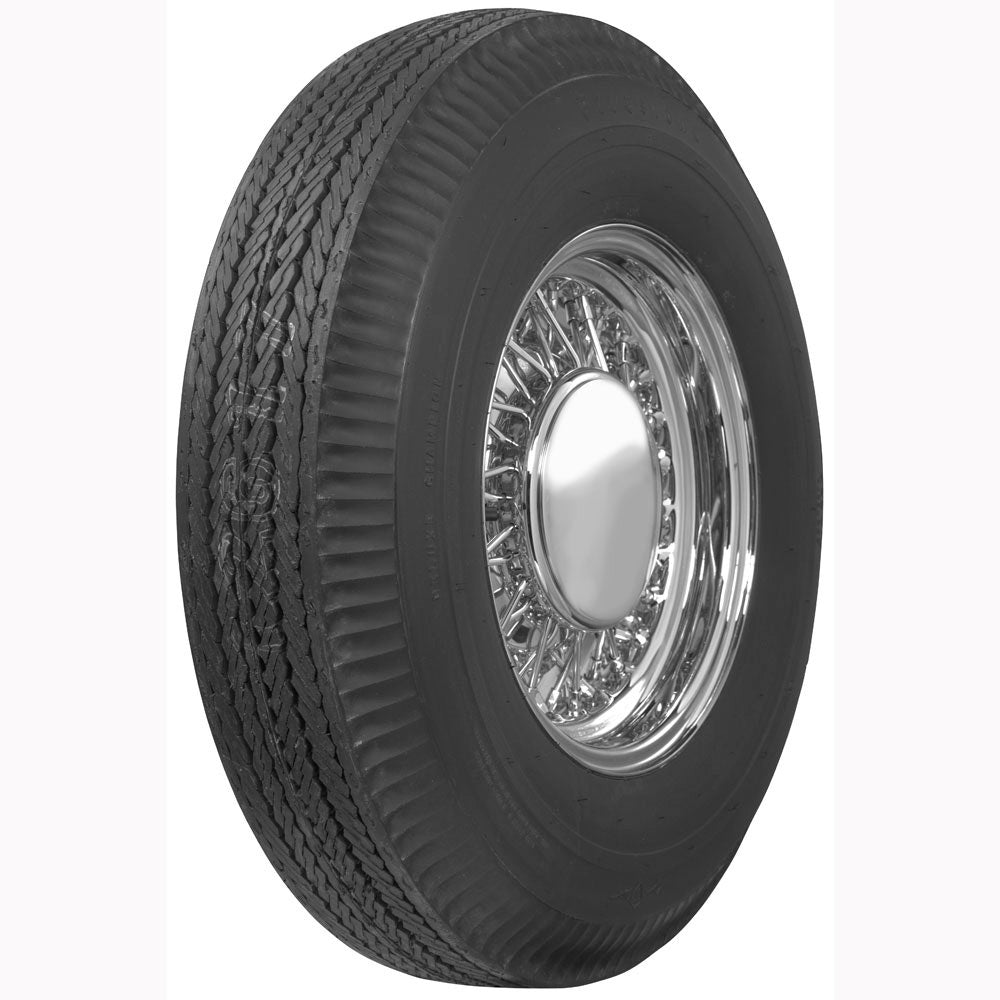 Coker 517805 750-14 FIRESTONE BLACK for Select Buick Special, Chevrolet Biscayne, Chevrolet Chevelle, Dodge 330, Dodge 440, Dodge C500, Dodge Coronet, Dodge D500, Dodge Dart, Dodge PC500, Dodge PD500, Dodge S500, Edsel Ranger, Ford 300, Ford Fairlane,