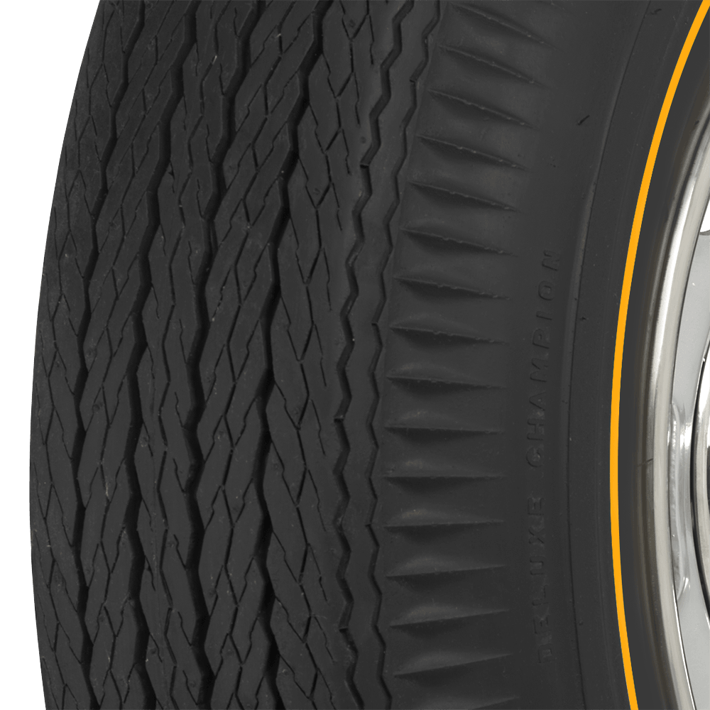 Coker 526070 775-14 FIRESTONE 3/8" GOLDLINE for Select American Motors Ambassador, American Motors Marlin, American Motors Rebel, Buick Skylark, Buick Special, Chevrolet Camaro, Chevrolet Chevelle, Dodge 330, Dodge 440, Dodge C500, Dodge Charger, Dodge