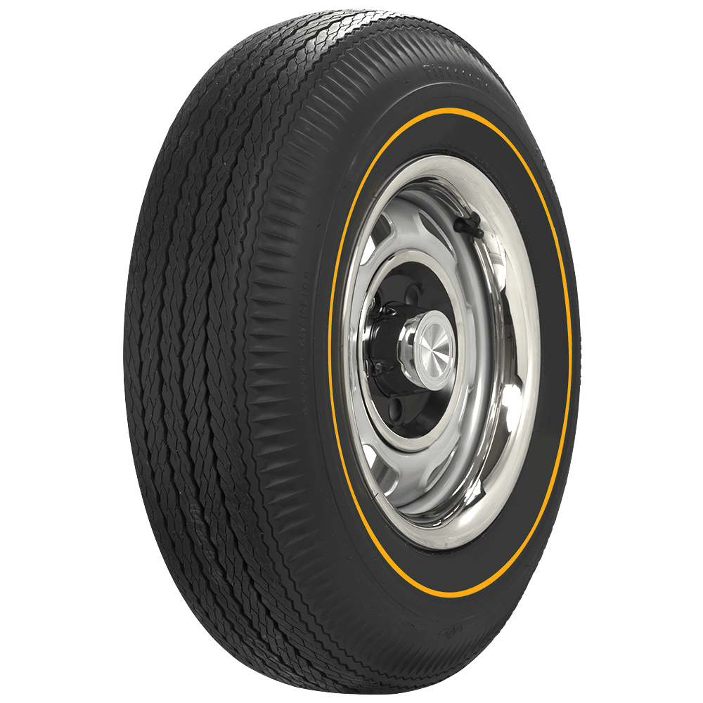 Coker 526070 775-14 FIRESTONE 3/8" GOLDLINE for Select American Motors Ambassador, American Motors Marlin, American Motors Rebel, Buick Skylark, Buick Special, Chevrolet Camaro, Chevrolet Chevelle, Dodge 330, Dodge 440, Dodge C500, Dodge Charger, Dodge