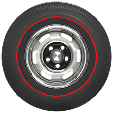 Load image into Gallery viewer, Coker 526065 775-14 FIRESTONE 3/8" REDLINE for Select American Motors Ambassador, American Motors Marlin, American Motors Rebel, Buick Skylark, Buick Special, Chevrolet Camaro, Chevrolet Chevelle, Dodge 330, Dodge 440, Dodge C500, Dodge Charger, Dodge