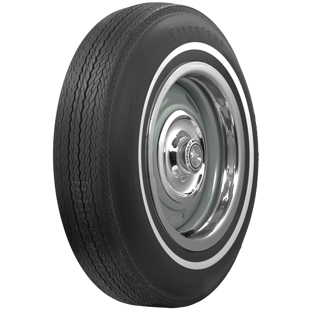 Coker 597050 775-15 FIRESTONE 5/8" WW for Select Alvis TE21, Aston Martin DB4, Aston Martin DB5, Aston Martin DB6, Chevrolet Corvette, Facel Vega Facel II, Humber Super Snipe, Oldsmobile F85, Oldsmobile Vista Cruiser, Plymouth Fury