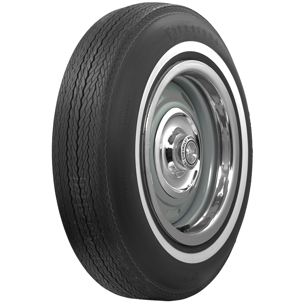 Coker 597060 775-15 FIRESTONE 7/8" WW for Select Alvis TE21, Aston Martin DB4, Aston Martin DB5, Aston Martin DB6, Chevrolet Corvette, Facel Vega Facel II, Humber Super Snipe, Oldsmobile F85, Oldsmobile Vista Cruiser, Plymouth Fury