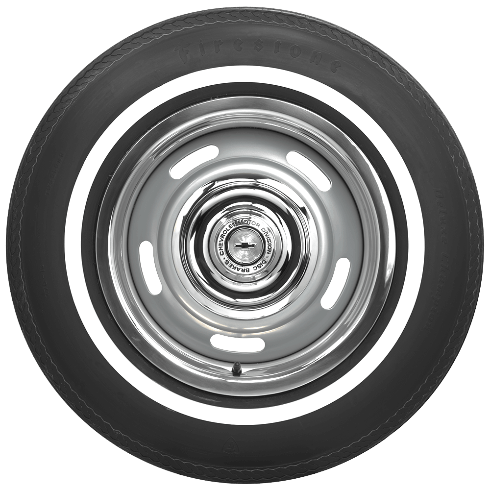 Coker 597060 775-15 FIRESTONE 7/8" WW for Select Alvis TE21, Aston Martin DB4, Aston Martin DB5, Aston Martin DB6, Chevrolet Corvette, Facel Vega Facel II, Humber Super Snipe, Oldsmobile F85, Oldsmobile Vista Cruiser, Plymouth Fury