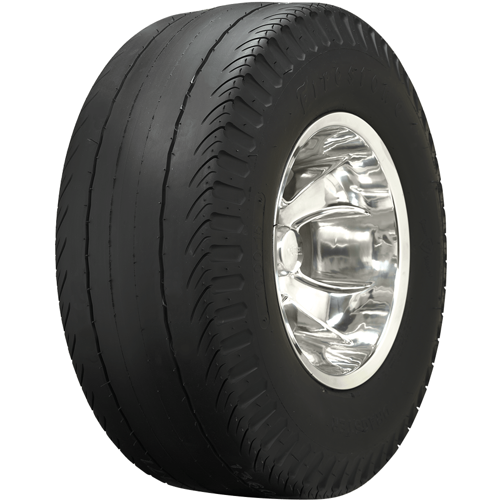 Coker 613095 820-15 FIRESTONE DRAG BLACK for Select Bentley S1 Series, Bentley S2 Series, Bentley S3 Series, Cadillac Commercial Chassis, Cadillac Eldorado, Cadillac Series 60 Special Fleetwood, Chrysler 300, Chrysler Imperial, Chrysler New Yorker,
