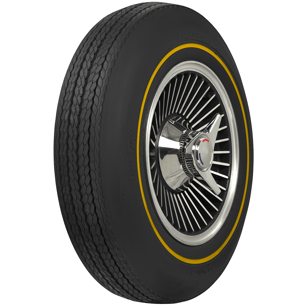 Coker 597036 775-15 FIRESTONE SS GOLDLINE for Select Alvis TE21, Aston Martin DB4, Aston Martin DB5, Aston Martin DB6, Chevrolet Corvette, Facel Vega Facel II, Humber Super Snipe, Oldsmobile F85, Oldsmobile Vista Cruiser, Plymouth Fury