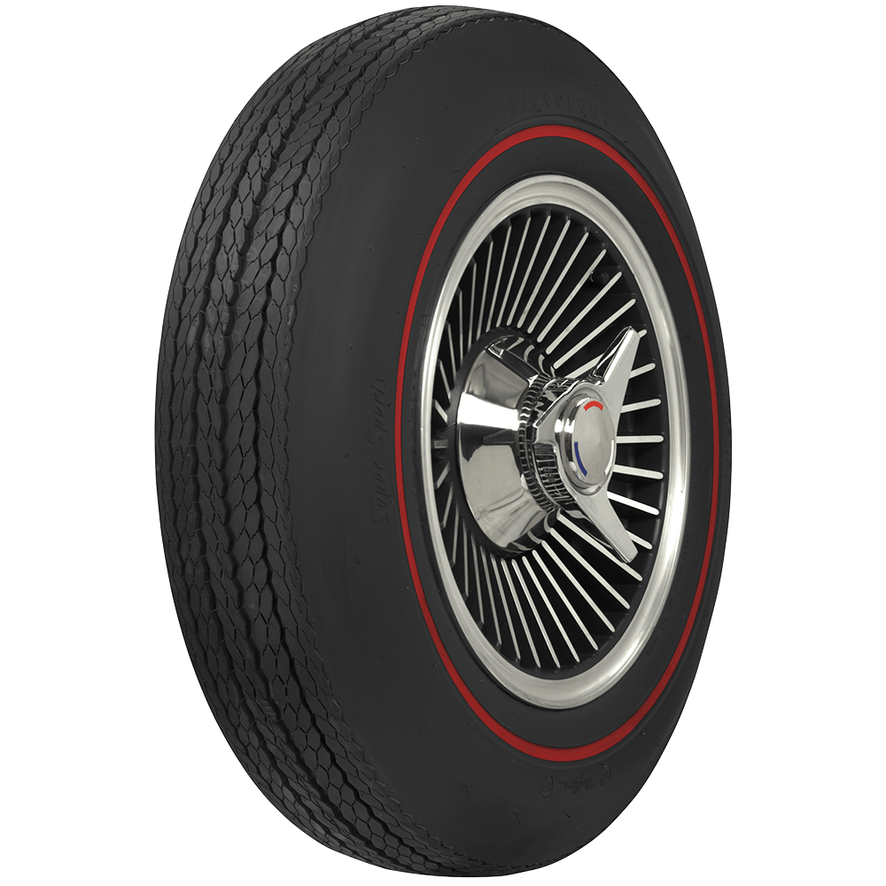 Coker 597034 775-15 FIRESTONE SS REDLINE for Select Alvis TE21, Aston Martin DB4, Aston Martin DB5, Aston Martin DB6, Chevrolet Corvette, Facel Vega Facel II, Humber Super Snipe, Oldsmobile F85, Oldsmobile Vista Cruiser, Plymouth Fury