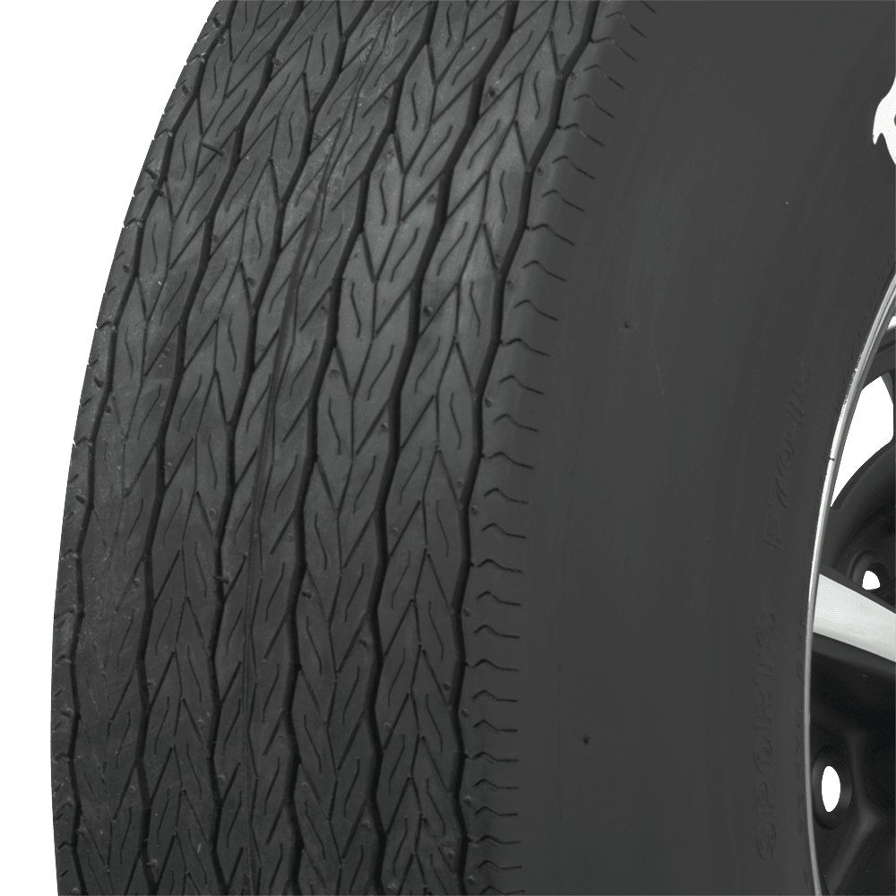 Coker 54850 F70-14 FIRESTONE RWL for Select American Motors Javelin, American Motors Matador, Chevrolet Camaro, Chevrolet Chevelle, Dodge Challenger, Dodge Charger, Dodge Coronet, Ford Fairlane, Ford Gran Torino, Ford Mustang, Ford Ranchero, Ford Torino,