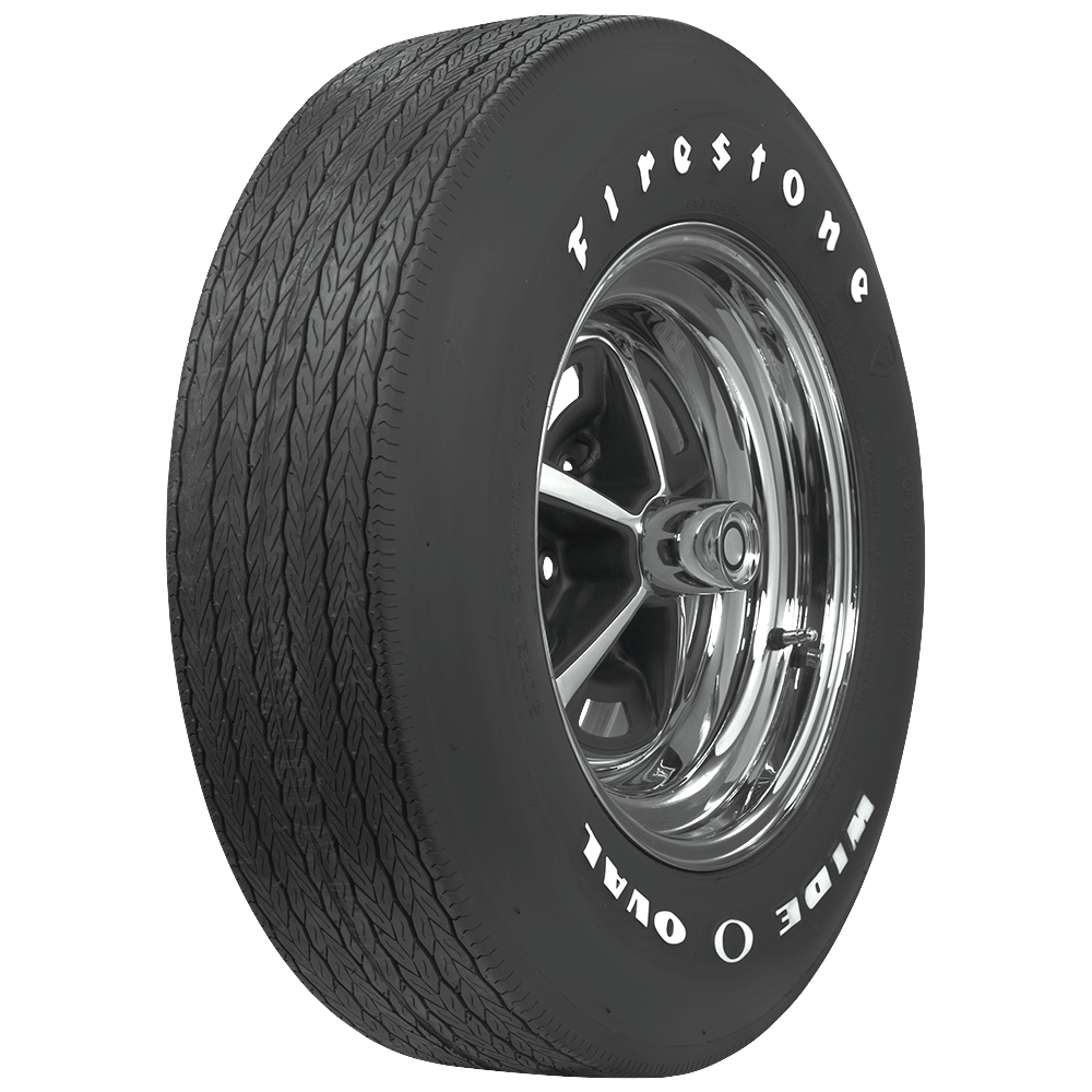 Coker 54670 E70-14 FIRESTONE RWL for Select American Motors Javelin, Buick Apollo, Chevrolet Chevy II, Chevrolet Nova, Dodge Challenger, Dodge Dart, Ford Courier, Ford Fairlane, Ford Mustang, Ford Torino, Mercury Cougar, Plymouth Barracuda, Plymouth