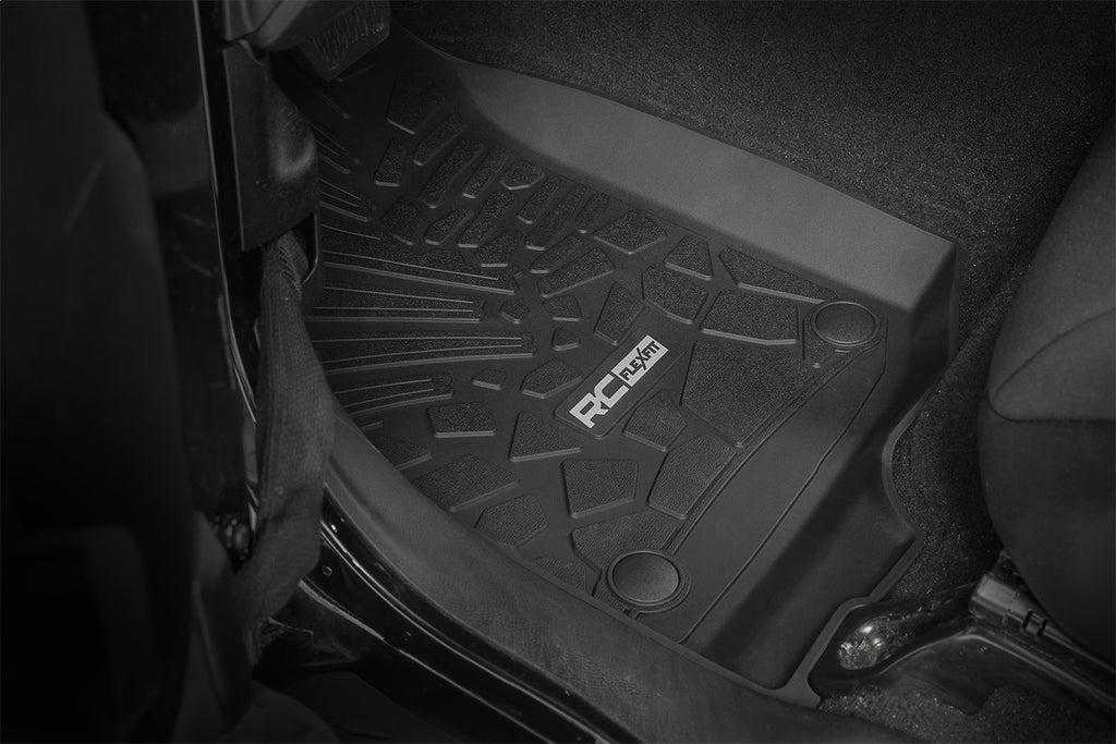 Rough Country FF-60112 Flex-Fit Floor Mats for Select Jeep Wrangler