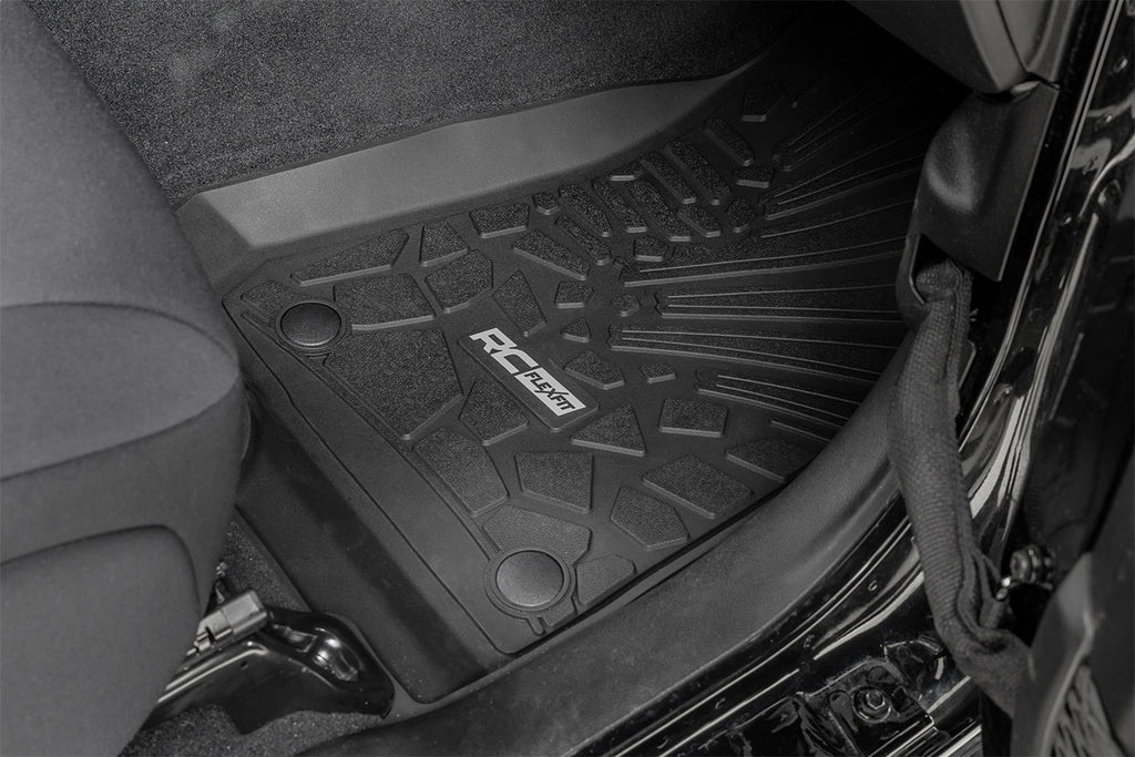 Rough Country FF-60112 Flex-Fit Floor Mats for Select Jeep Wrangler