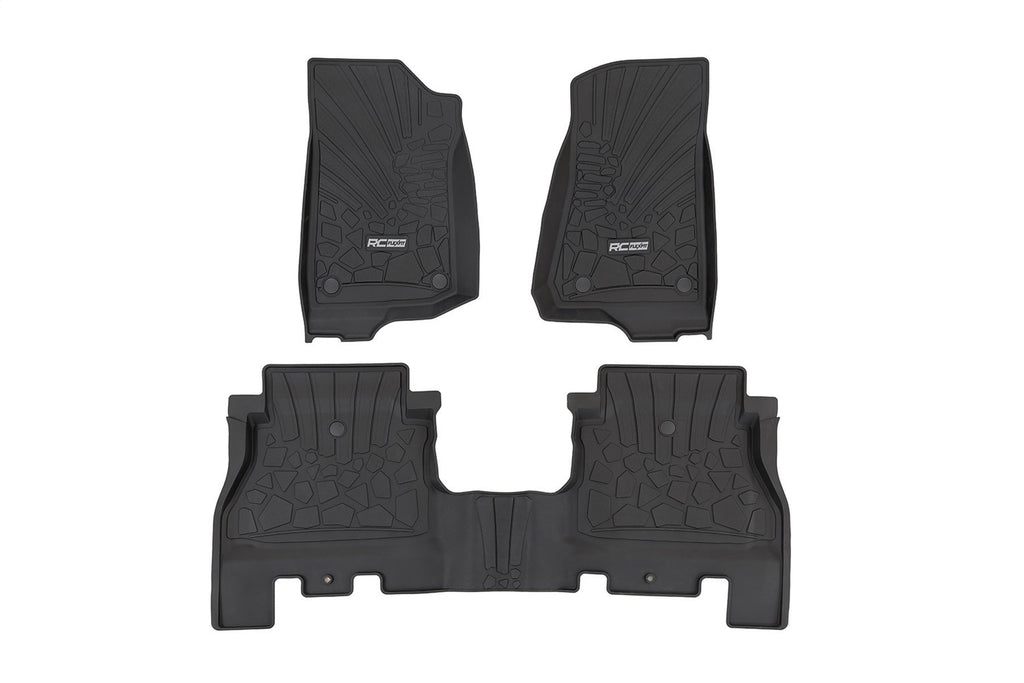 Rough Country FF-60112 Flex-Fit Floor Mats for Select Jeep Wrangler