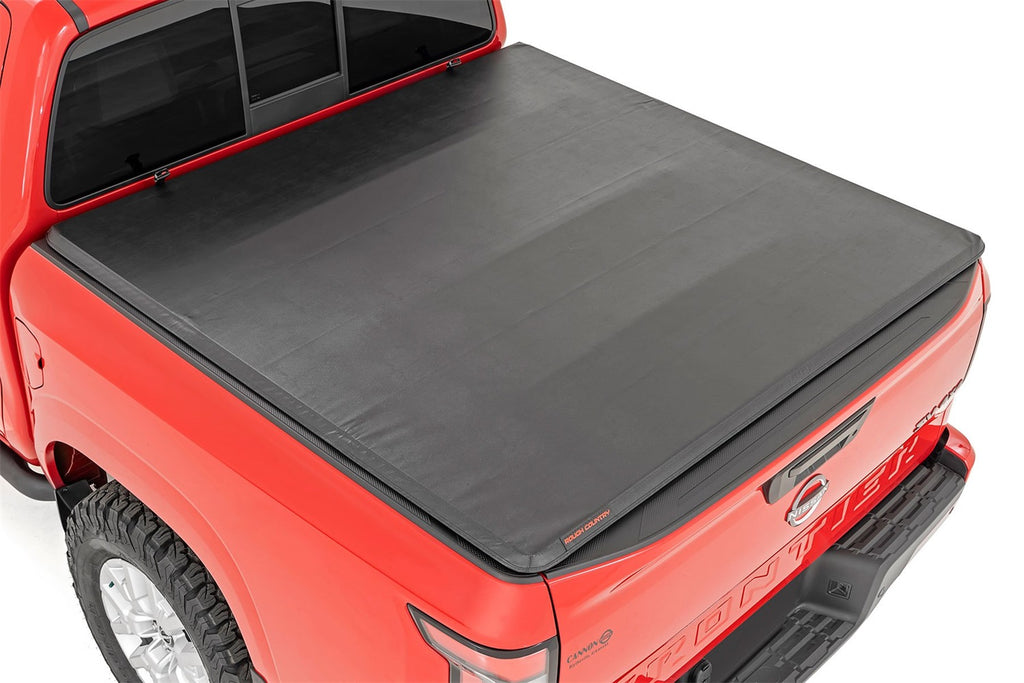 Rough Country 41805522A Soft Tri-Fold Tonneau Bed Cover for Select Nissan Frontier