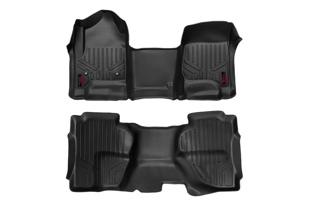Rough Country M-21142 Heavy Duty Floor Mats for Select Chevrolet Silverado 1500, Chevrolet Silverado HD, Chevrolet Silverado HD, GMC Sierra 1500, GMC Sierra HD, GMC Sierra HD
