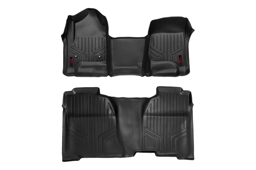 Rough Country M-21143 Heavy Duty Floor Mats for Select Chevrolet Silverado 1500, Chevrolet Silverado HD, Chevrolet Silverado HD, GMC Sierra 1500, GMC Sierra HD, GMC Sierra HD