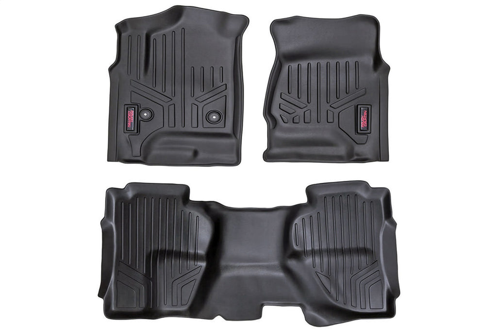Rough Country M-21412 Heavy Duty Floor Mats for Select Chevrolet Silverado 1500, Chevrolet Silverado HD, Chevrolet Silverado HD, GMC Sierra 1500, GMC Sierra HD, GMC Sierra HD