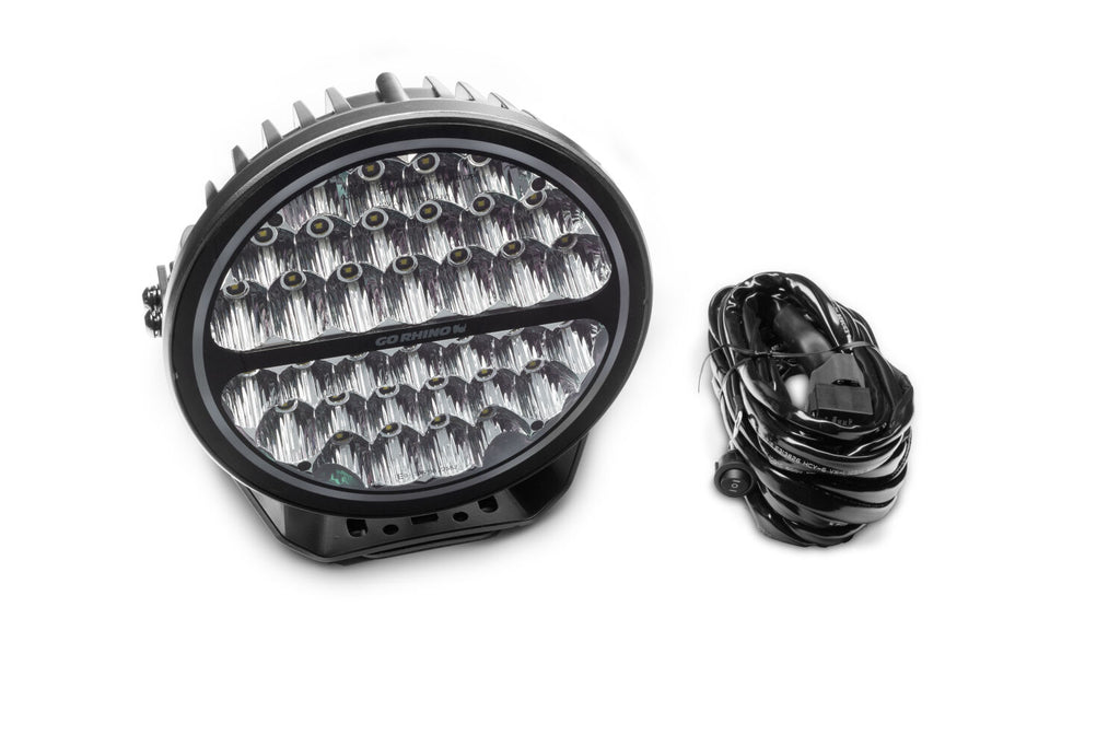 Go Rhino 751700911DRS Blackout Series - MAXROUND 9" Round LED Driving Light w/Daytime Running Lights for Select Chevrolet Suburban, Chevrolet Tahoe