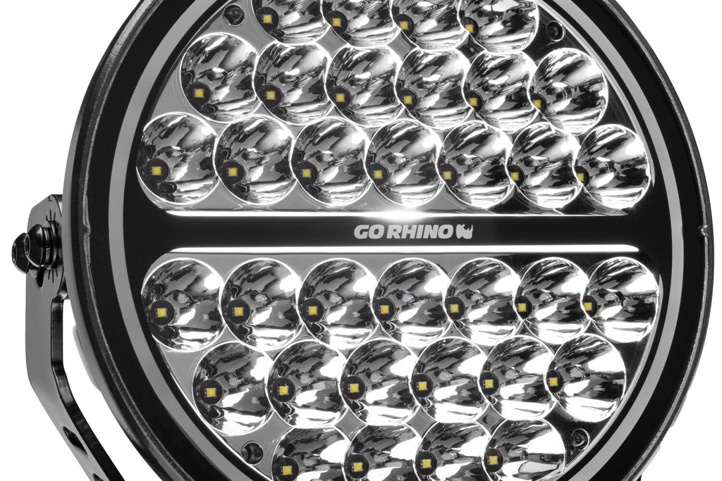 Go Rhino 751700911SRS Blackout Series - MAXROUND 9" Round LED Spot Light w/Daytime Running Lights for Select Chevrolet Suburban, Chevrolet Tahoe
