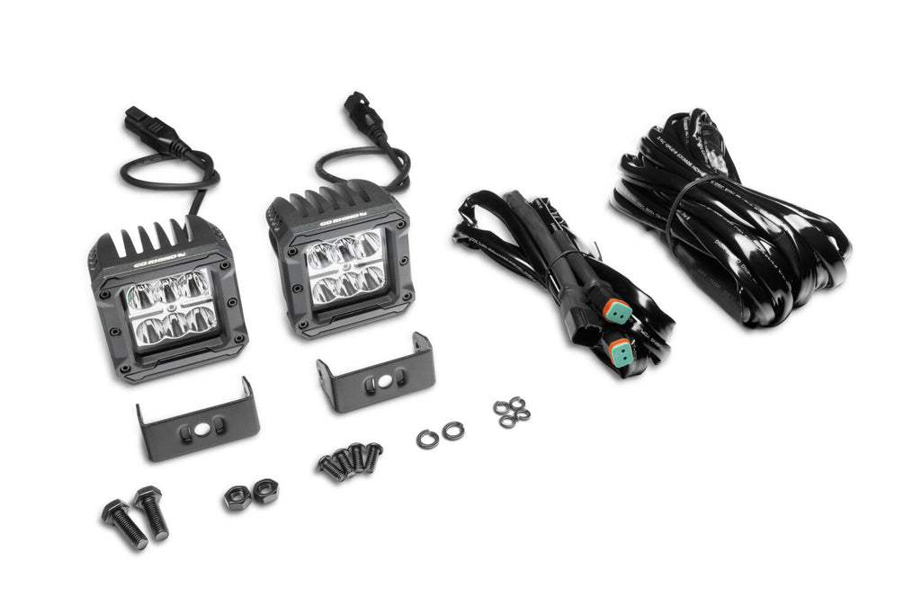 Go Rhino 751803023SCS Bright Series - 3x3 Cube LED Spot Lights, Pair