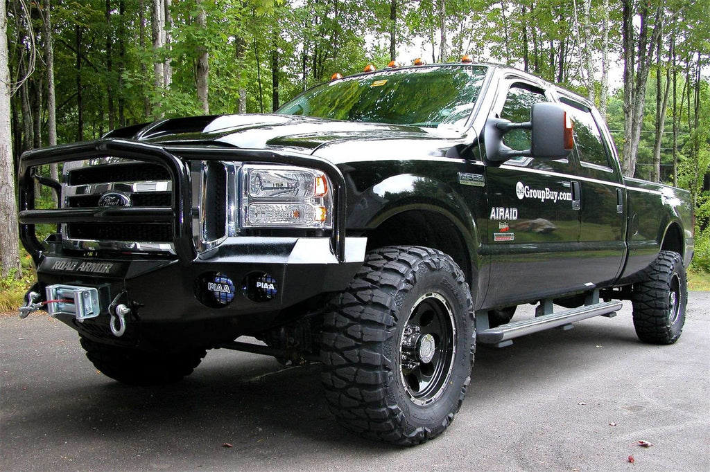 Road Armor 66005B Stealth Winch Front Bumper for Select Ford Excursion, Ford F-250, Ford F-250 Super Duty, Ford F-350 Super Duty, Ford F-450 Super Duty