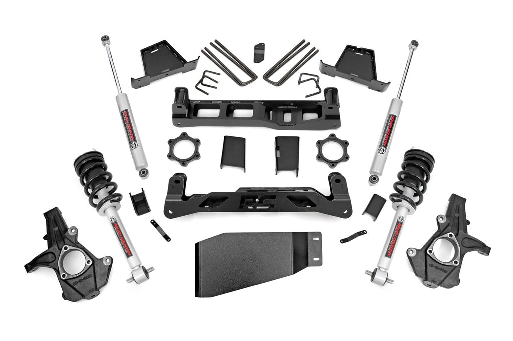 Rough Country 23633 Suspension Lift Kit w/Shocks for Select Chevrolet Silverado 1500, GMC Sierra