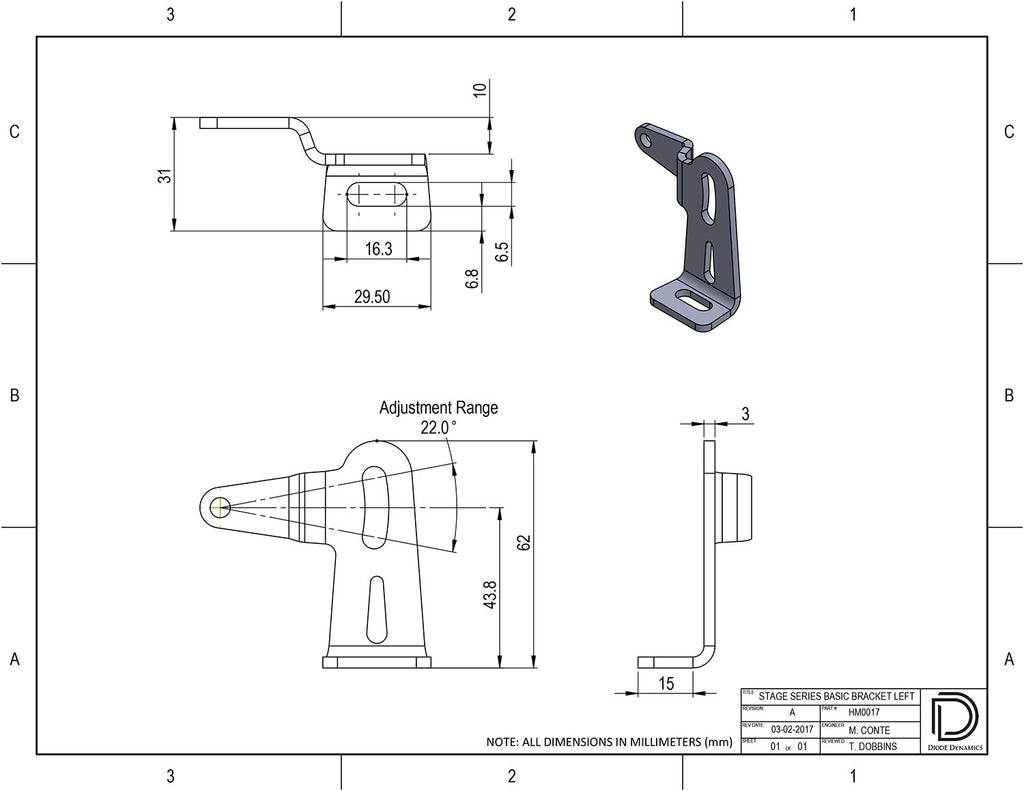 Diode Dynamics DD6028 Mounting bracket for your LED light bar.