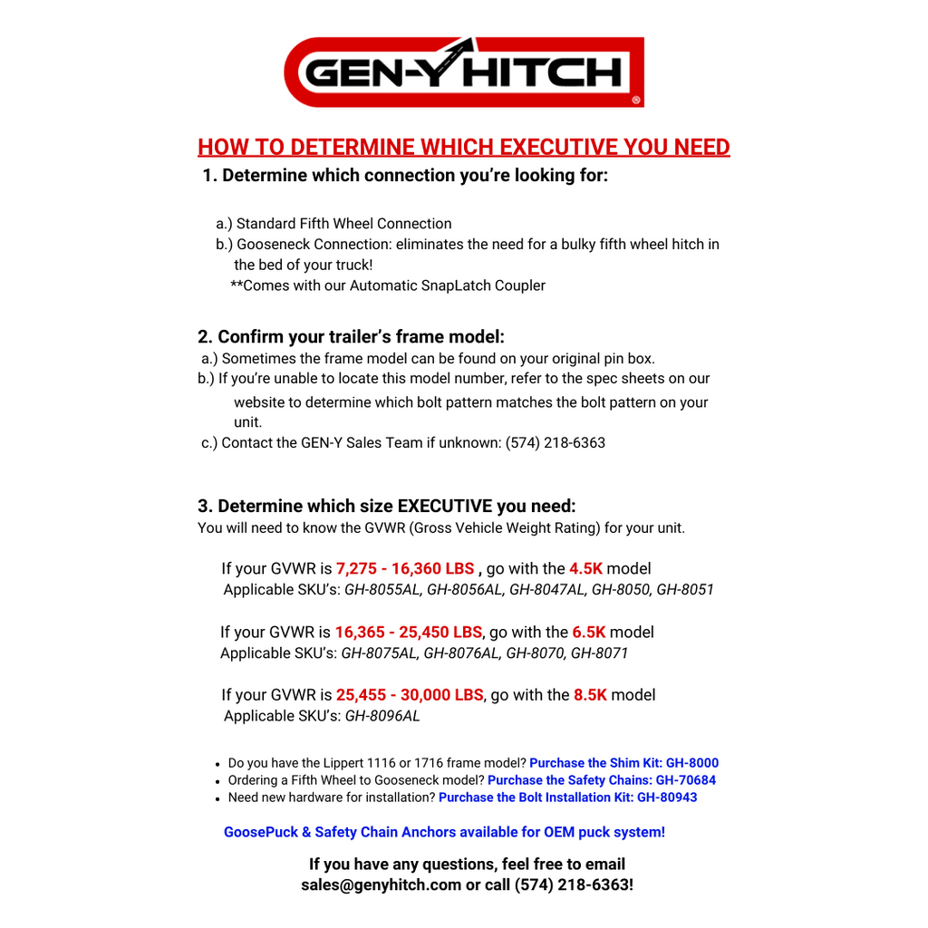 GEN-Y Hitch GH-8050 EXECUTIVE 5th Wheel King Pin Box