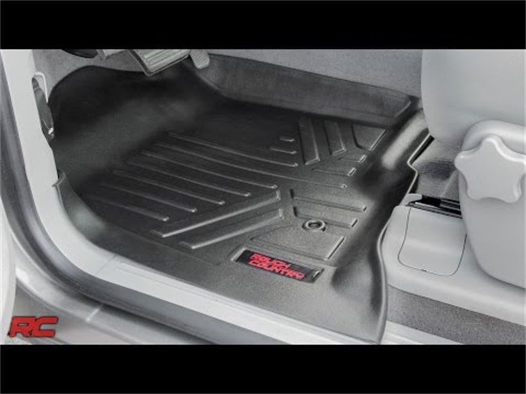 Rough Country M-20712 Heavy Duty Floor Mats for Select Chevrolet Silverado 1500, Chevrolet Silverado HD, Chevrolet Silverado HD, GMC Sierra 1500, GMC Sierra HD, GMC Sierra HD