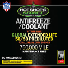 Load image into Gallery viewer, Hot Shots Secret 750K 50/50 RED ANTIFREEZE - 5 GALLON  5G750KR5050