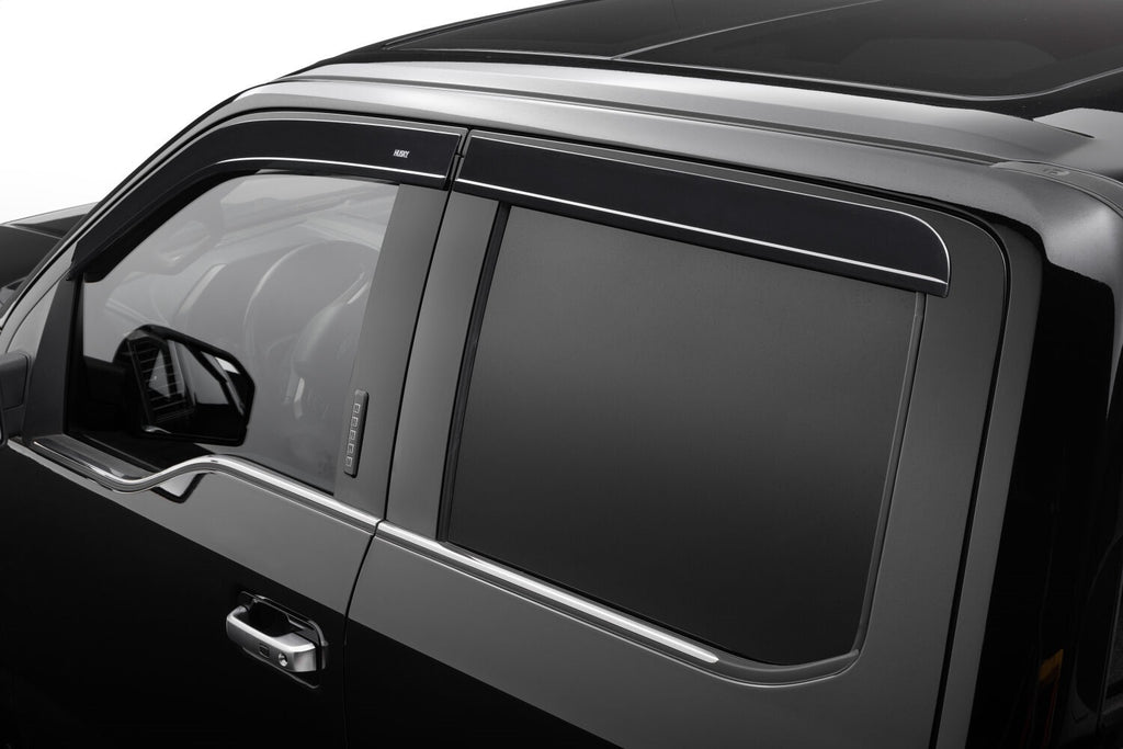 Husky Liners 2854044 Low Profile Ventvisor Deflector; Smoke; Outside Mount; 4 pc. for Select Ford F-150, Ford F-150 Lightning, Ford F-250 Super Duty, Ford F-350 Super Duty, Ford F-450 Super Duty