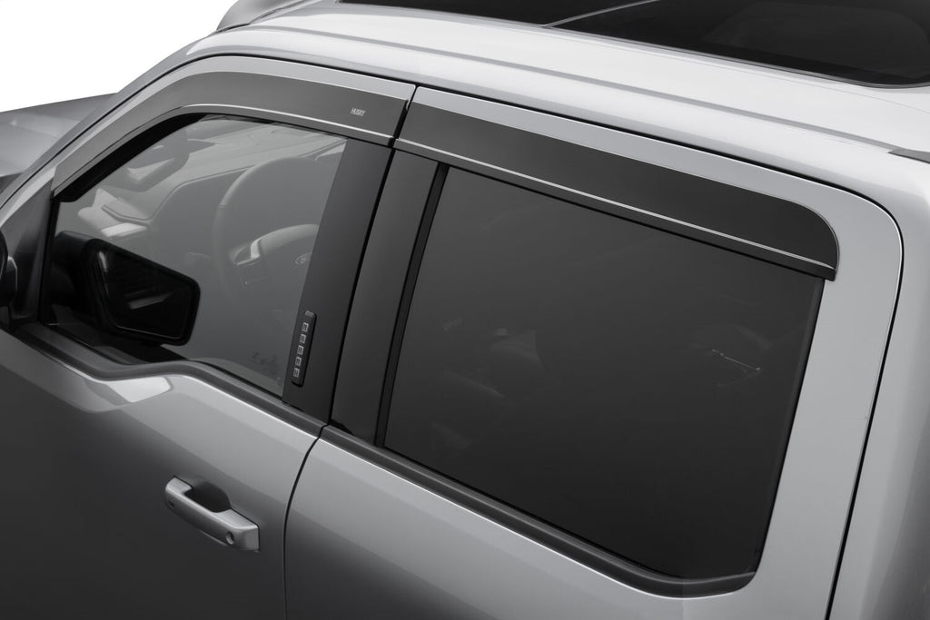Husky Liners 2854044 Low Profile Ventvisor Deflector; Smoke; Outside Mount; 4 pc. for Select Ford F-150, Ford F-150 Lightning, Ford F-250 Super Duty, Ford F-350 Super Duty, Ford F-450 Super Duty