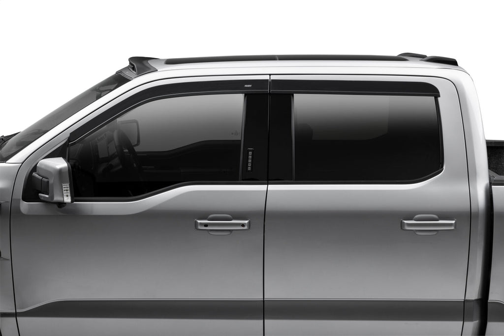 Husky Liners 2854044 Low Profile Ventvisor Deflector; Smoke; Outside Mount; 4 pc. for Select Ford F-150, Ford F-150 Lightning, Ford F-250 Super Duty, Ford F-350 Super Duty, Ford F-450 Super Duty
