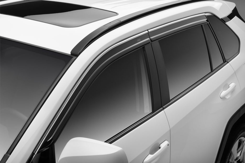 Husky Liners 2884056 Low Profile Ventvisor Deflector; Smoke with Chrome Trim; Outside Mount; 4 pc. for Select Toyota RAV4