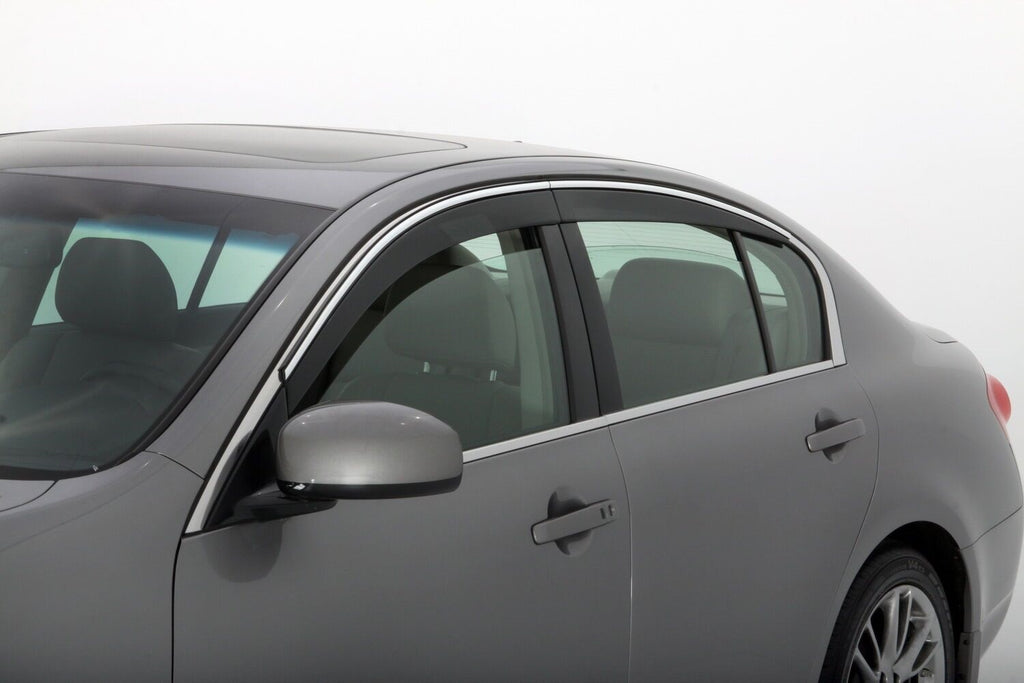 Husky Liners 2886001 Low Profile Ventvisor Deflector; Smoke with Chrome Trim; Outside Mount; 6 pc. for Select INFINITI M45