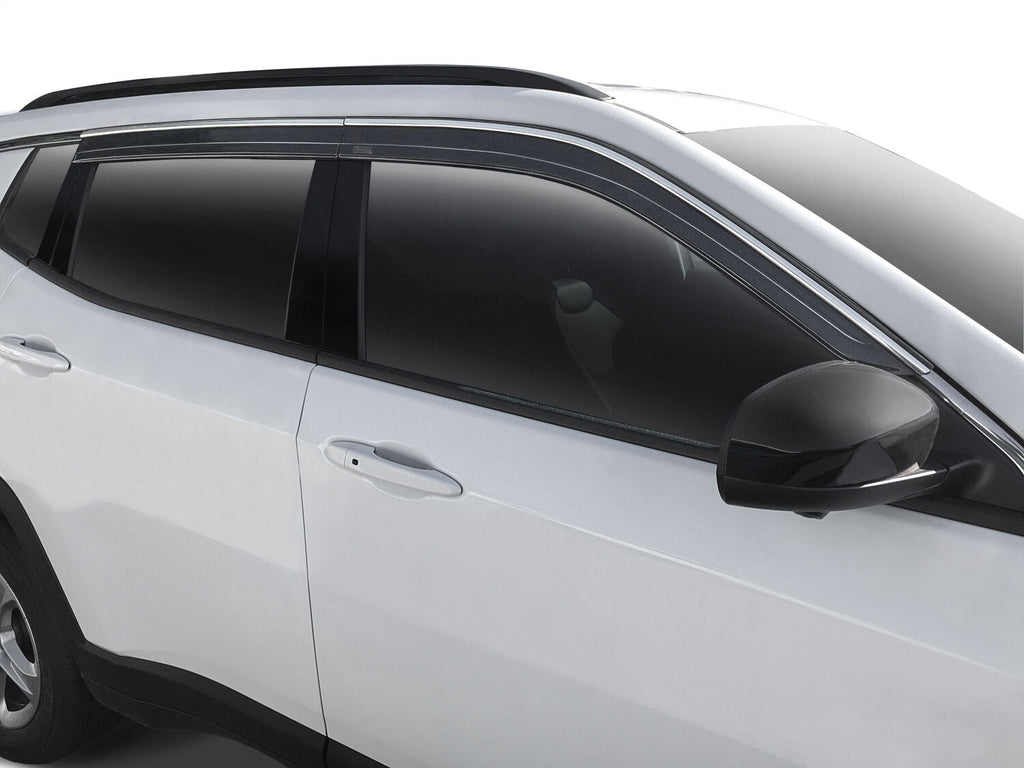 Husky Liners 2884077 Low Profile Ventvisor Deflector; Smoke with Chrome Trim; Outside Mount; 4 pc. for Select Jeep Wagoneer