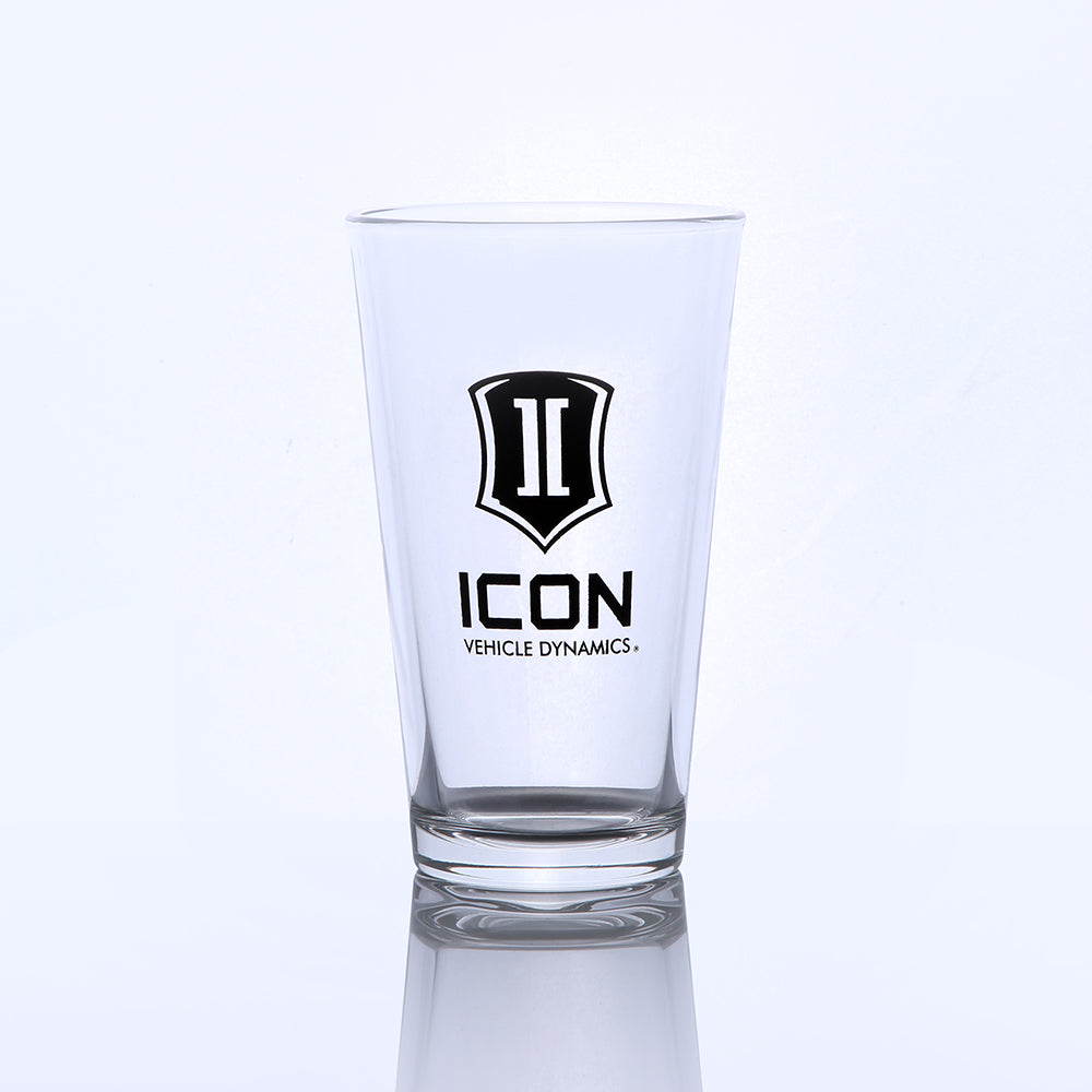 ICON Vehicle Dynamics ICON-2140-SL-BL-16OZ 16OZ PINT GLASS W/STACKED BLACK ICON LOGO