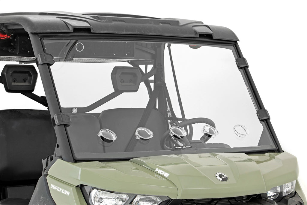 Rough Country 98262030 Windshield for Select Can-Am Defender DPS HD10, Can-Am Defender DPS HD5, Can-Am Defender DPS HD7, Can-Am Defender DPS HD8, Can-Am Defender DPS HD8 CAB, Can-Am Defender DPS HD9, Can-Am Defender DPS HD9 CAB, Can-Am Defender HD10,