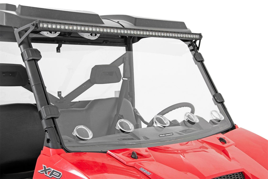 Rough Country 98232010 Windshield for Select Polaris Ranger 1000, Polaris Ranger EPS, Polaris Ranger Premium, Polaris Ranger Premium + Winter Prep Package, Polaris Ranger 900 XP, Polaris Ranger 900 XP Bronze Mist LE, Polaris Ranger 900 XP Deluxe, Polaris