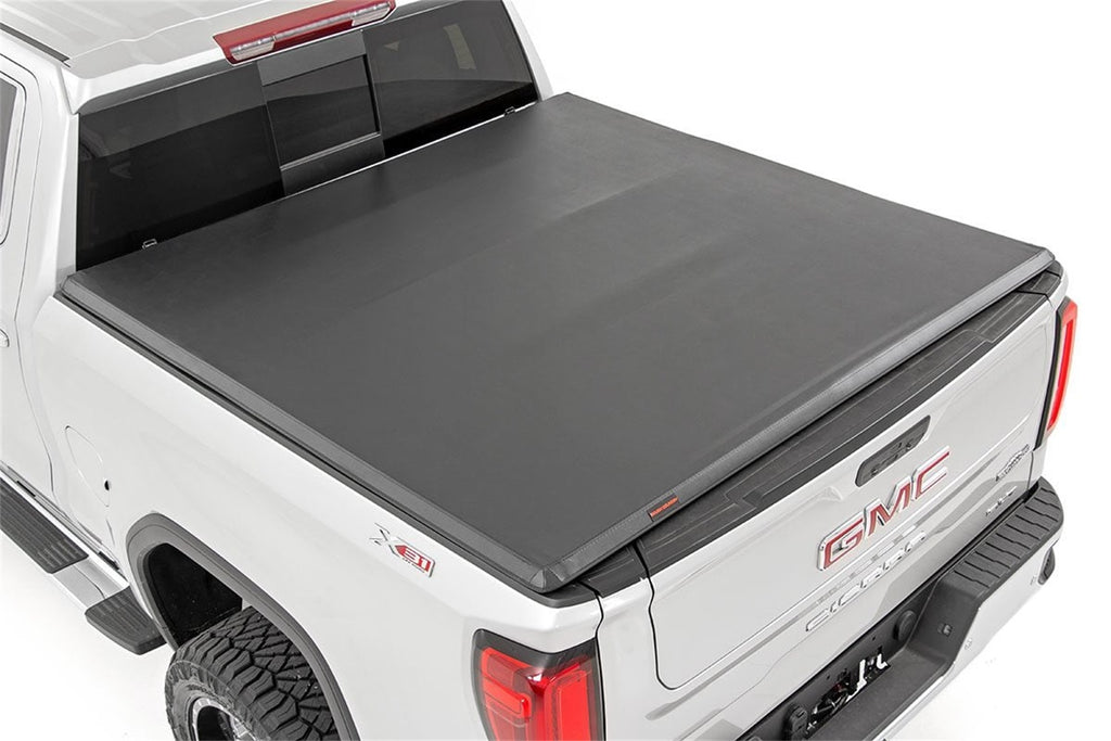 Rough Country 41308550A Soft Tri-Fold Tonneau Bed Cover for Select Chevrolet Silverado 1500, Chevrolet Silverado LTD, GMC Sierra 1500, GMC Sierra Limited
