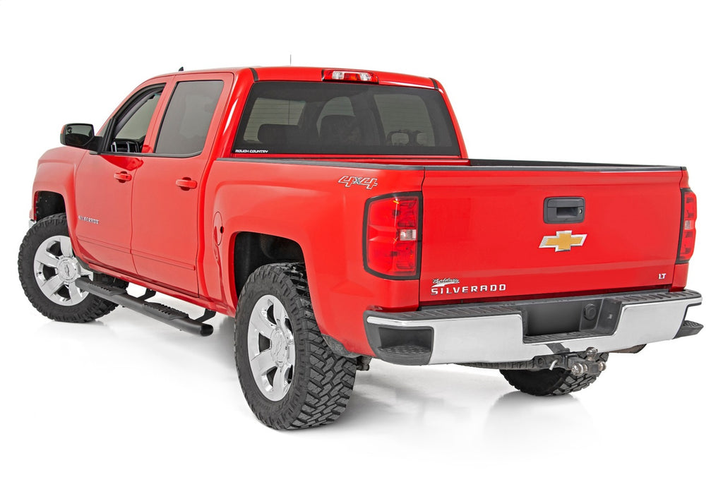 Rough Country 21001 Oval Nerf Step Bar for Select Chevrolet Silverado 1500, Chevrolet Silverado HD, Chevrolet Silverado HD, GMC Sierra 1500, GMC Sierra HD, GMC Sierra HD