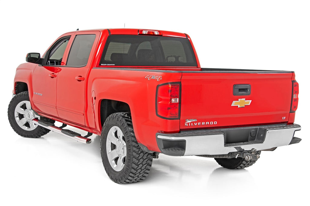 Rough Country 21001S Oval Nerf Step Bar for Select Chevrolet Silverado HD, Chevrolet Silverado HD, GMC Sierra 1500, GMC Sierra HD, GMC Sierra HD