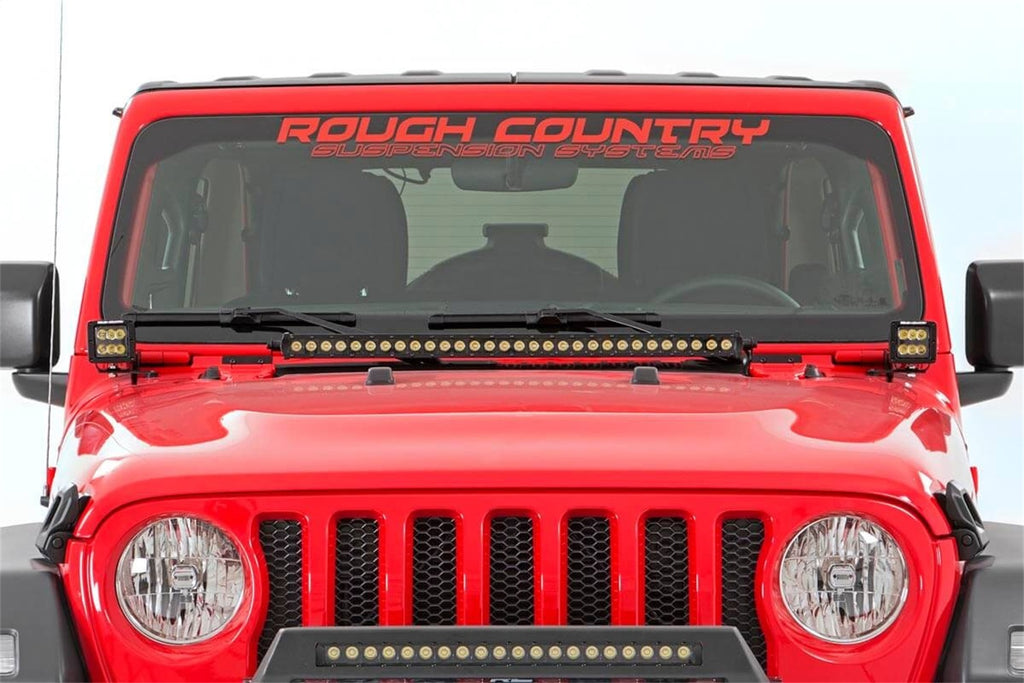 Rough Country 70054 LED Light Bar Hood Kit for Select Jeep Gladiator, Jeep Wrangler