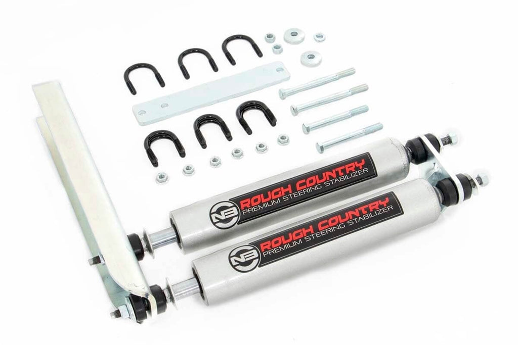 Rough Country 8733830 N3 Dual Steering Stabilizer for Select Ford Bronco, Ford F-150, Ford F-250, Ford F-250 HD, Ford F-350