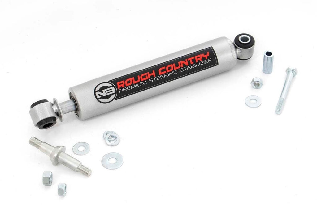 Rough Country 8731730 N3 Steering Stabilizer for Select Chevrolet Silverado HD, Chevrolet Silverado HD Classic, Chevrolet Silverado HD, GMC Sierra HD, GMC Sierra HD Classic, GMC Sierra 3500, GMC Sierra HD, Jeep Cherokee, Jeep Comanche, Jeep Grand