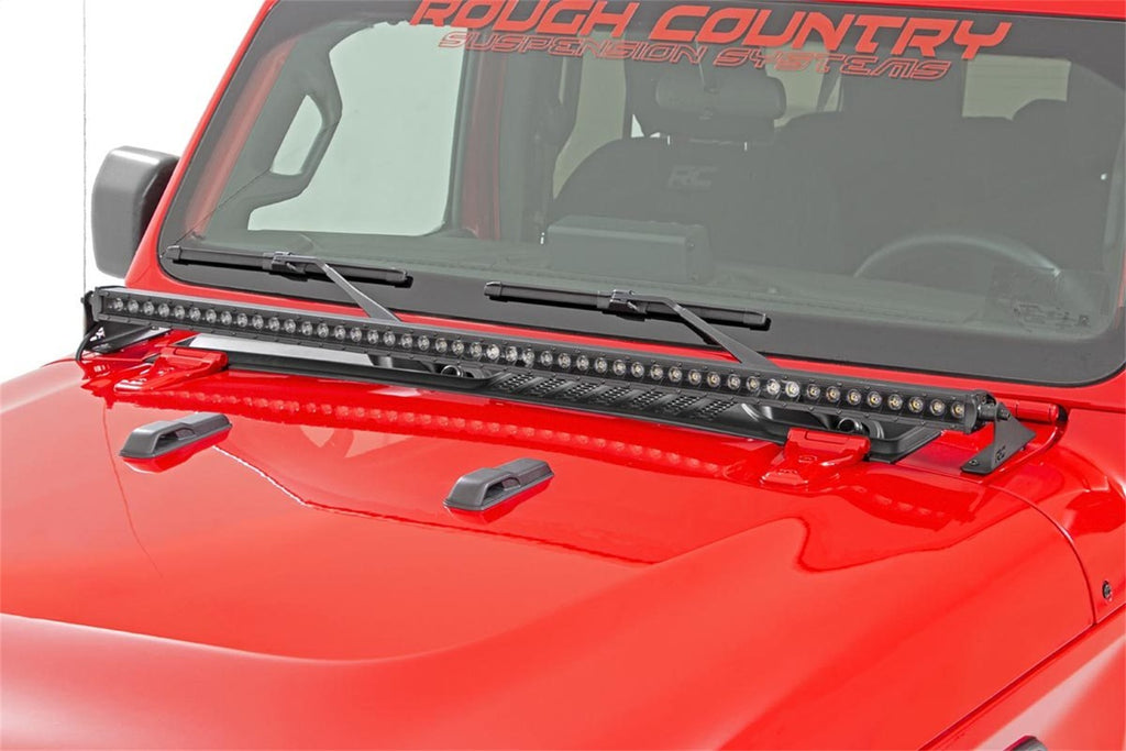 Rough Country 70057 Black Series 50-inch LED Hood Kit for Select Jeep Gladiator, Jeep Wrangler